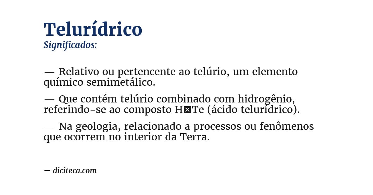 Significado de telurídrico