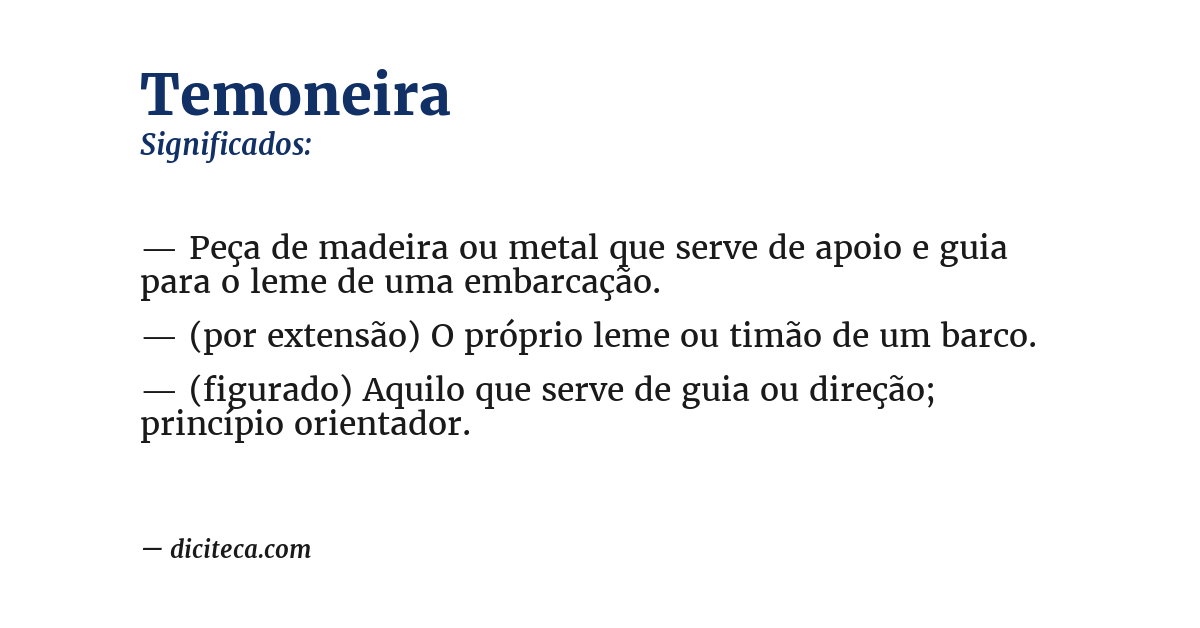Significado de temoneira