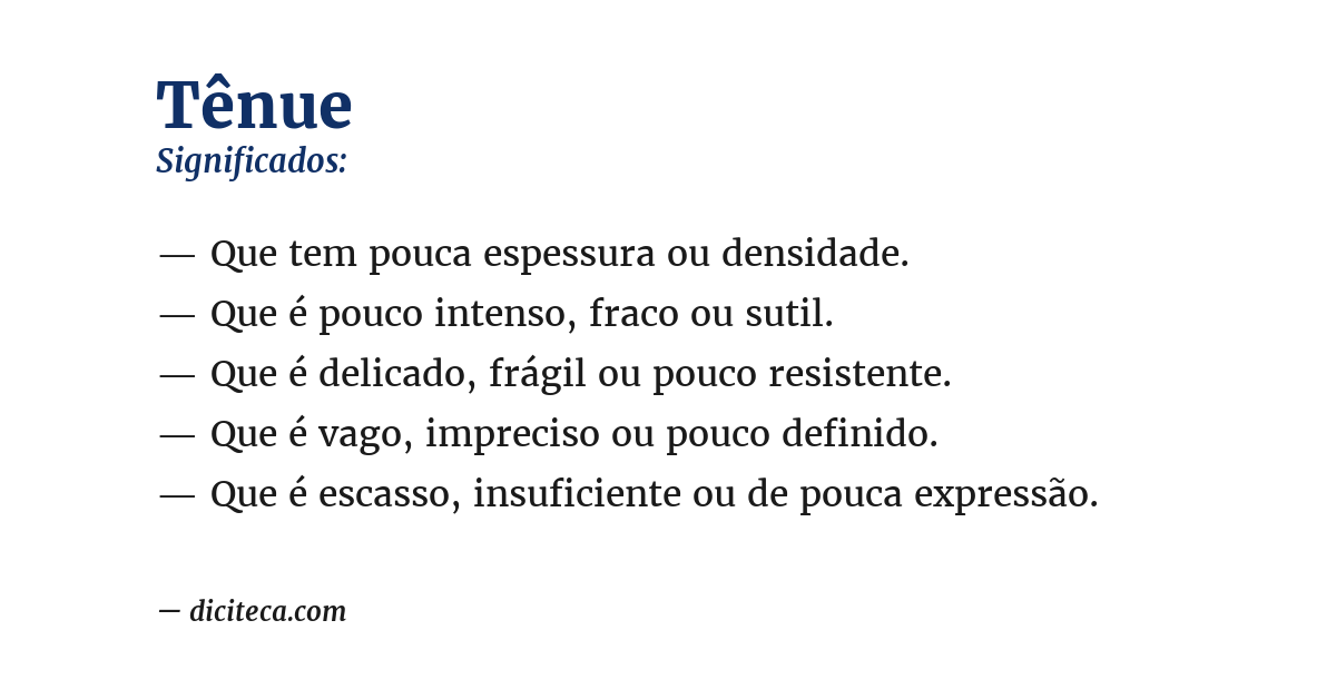 Significado de tênue