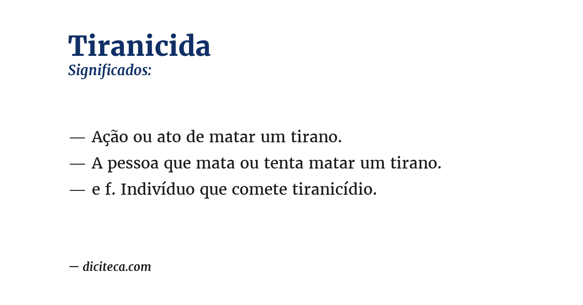 Significado de tiranicida