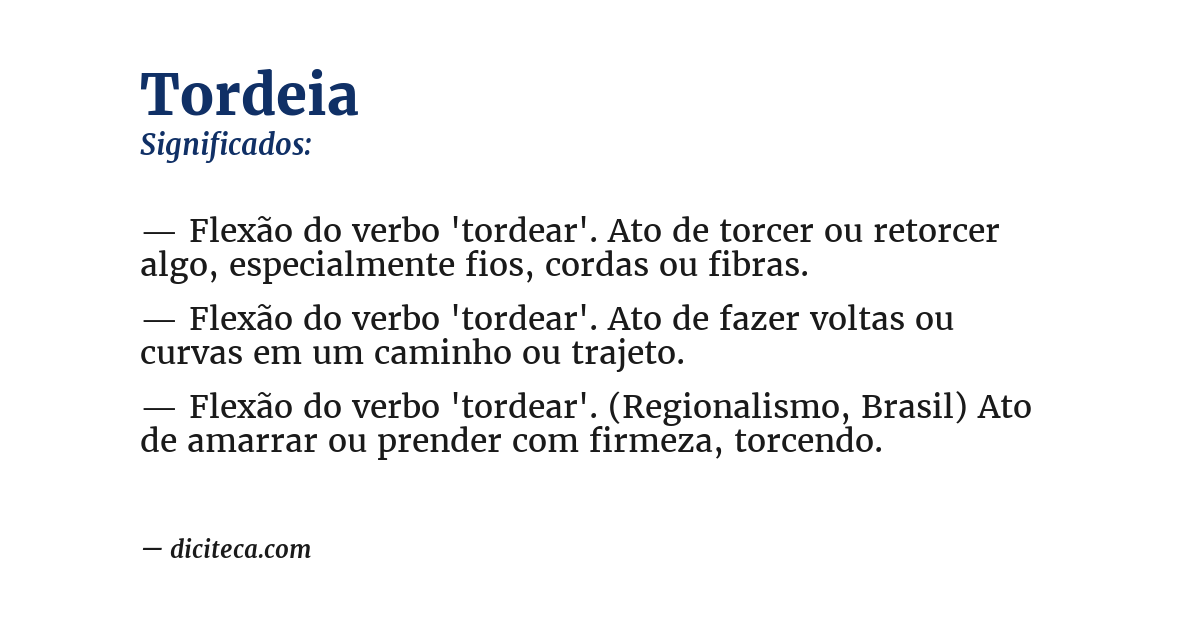 Significado de tordeia