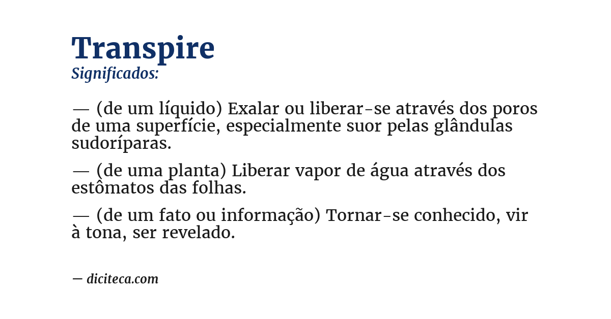 Significado de transpire