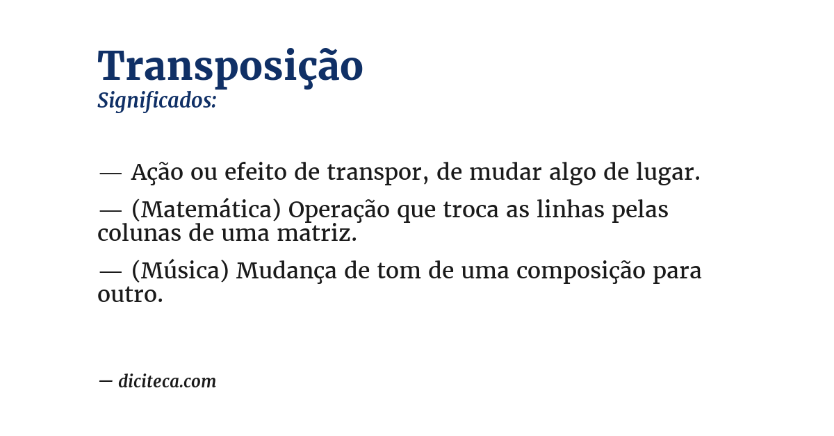 Significado de transposição