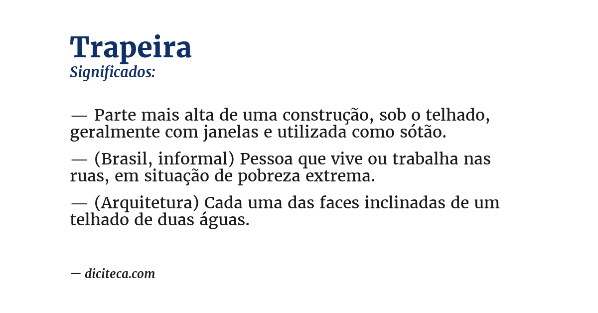 Significado de trapeira
