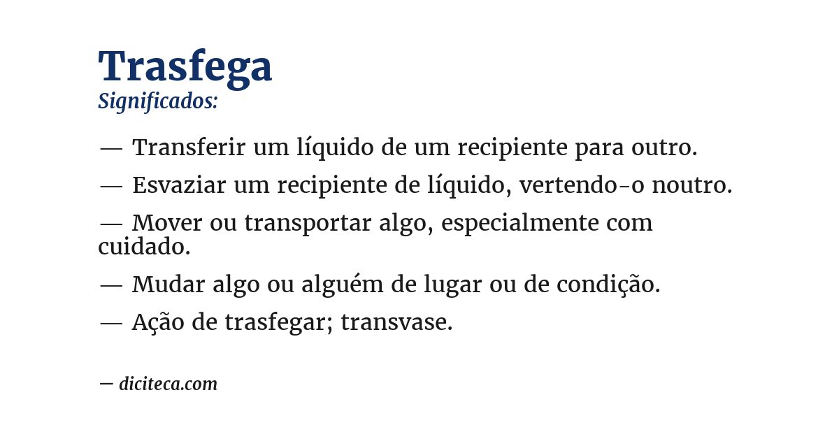 Significado de trasfega