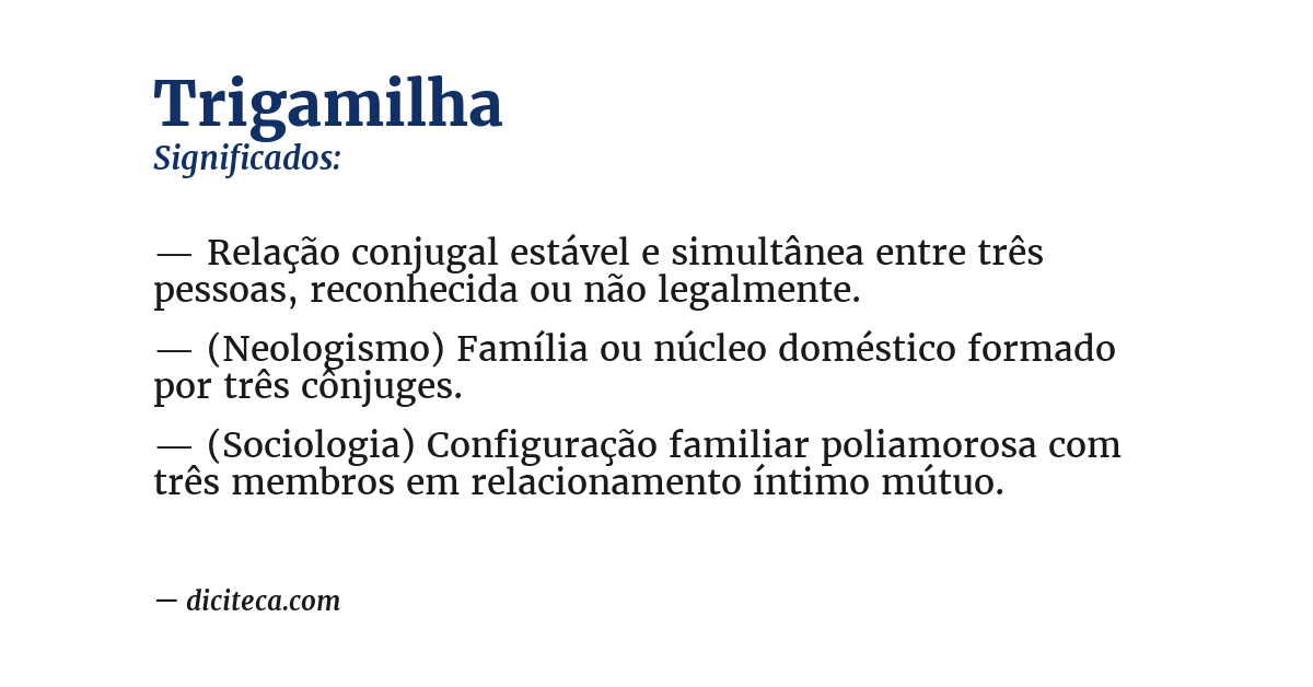 Significado de trigamilha