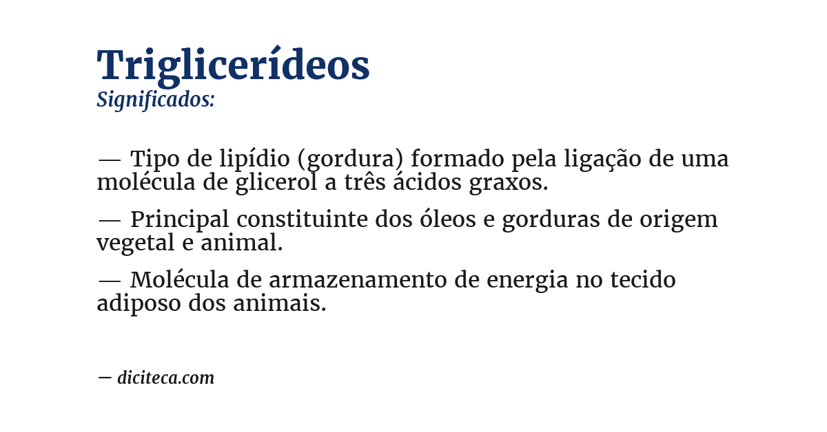 Significado de triglicerídeos