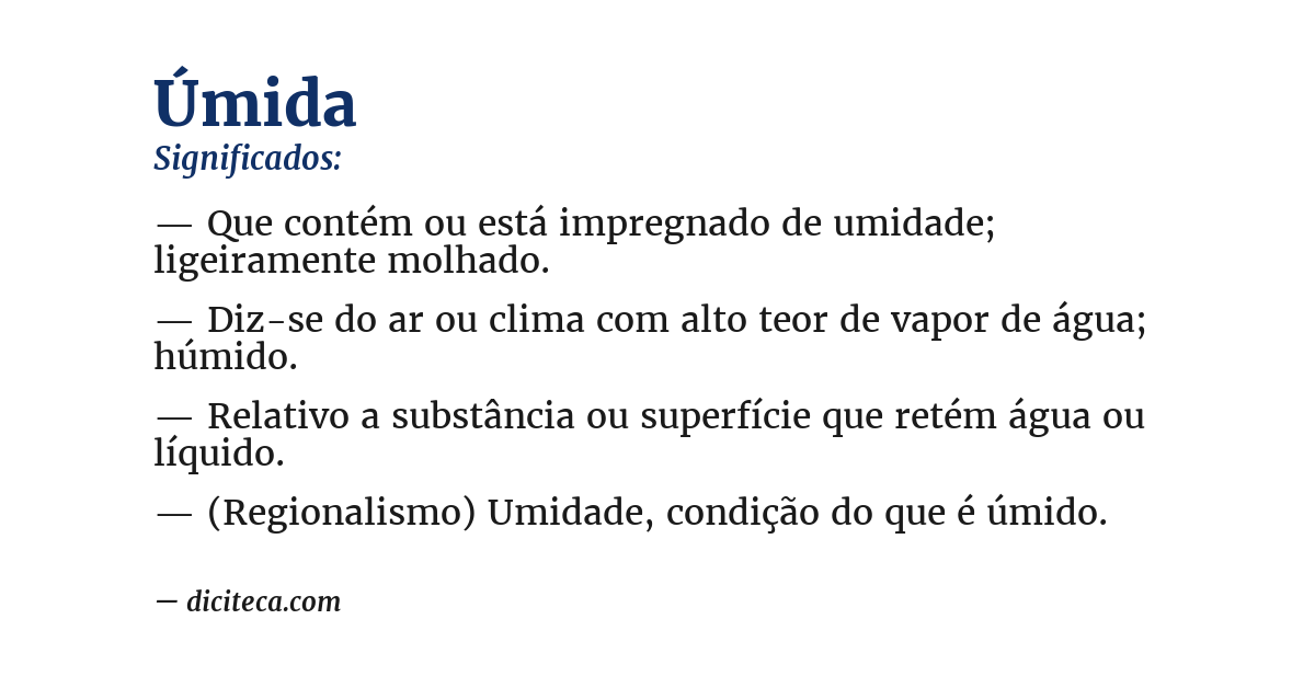 Significado de úmida