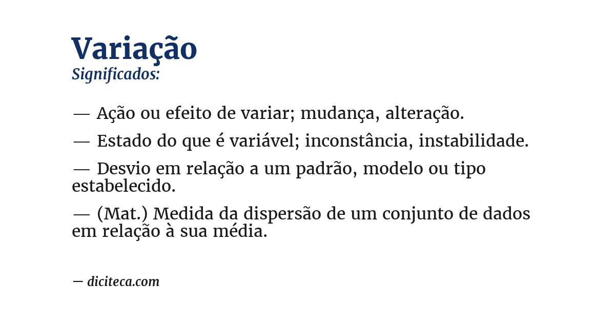 Significado de variação