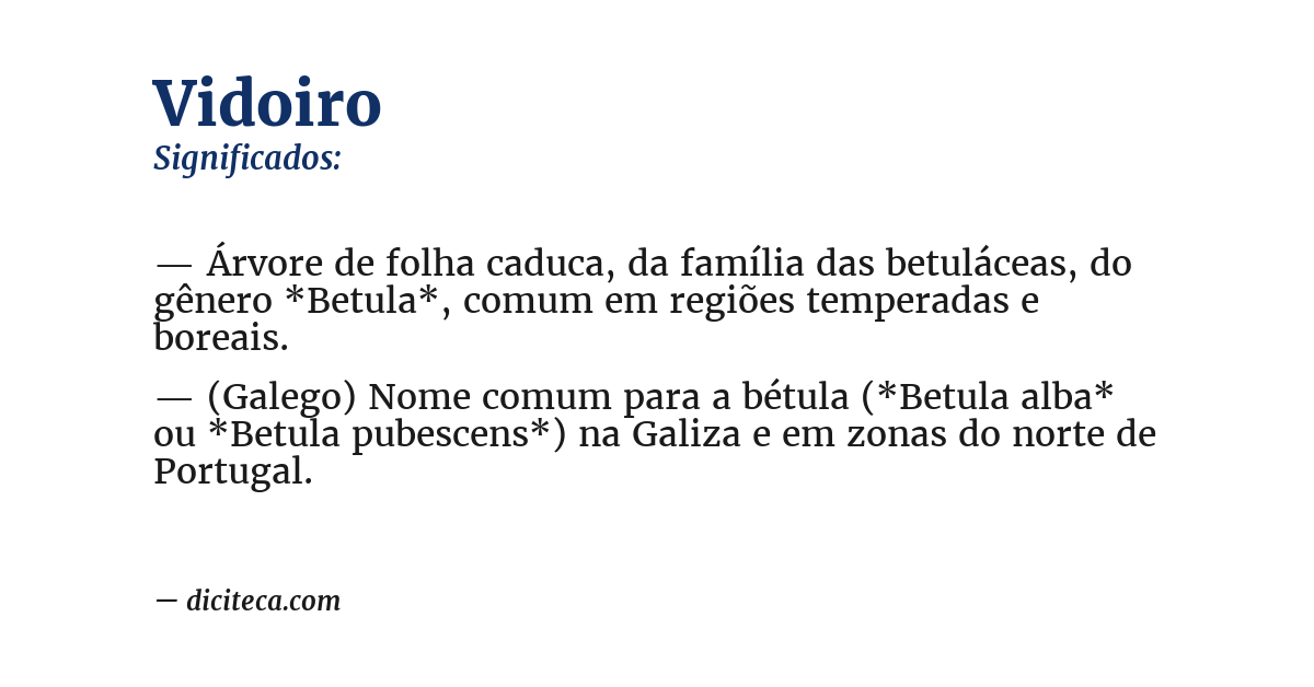 Significado de vidoiro