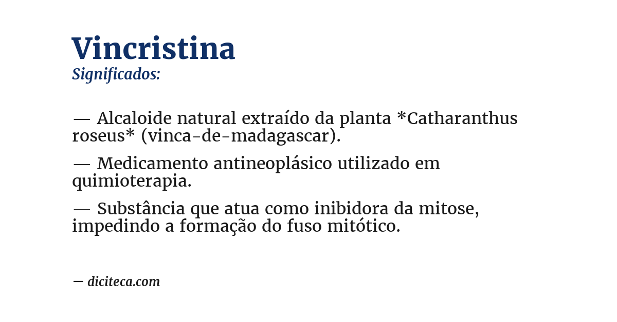 Significado de vincristina