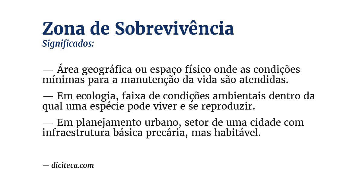 Significado de zona de sobrevivência
