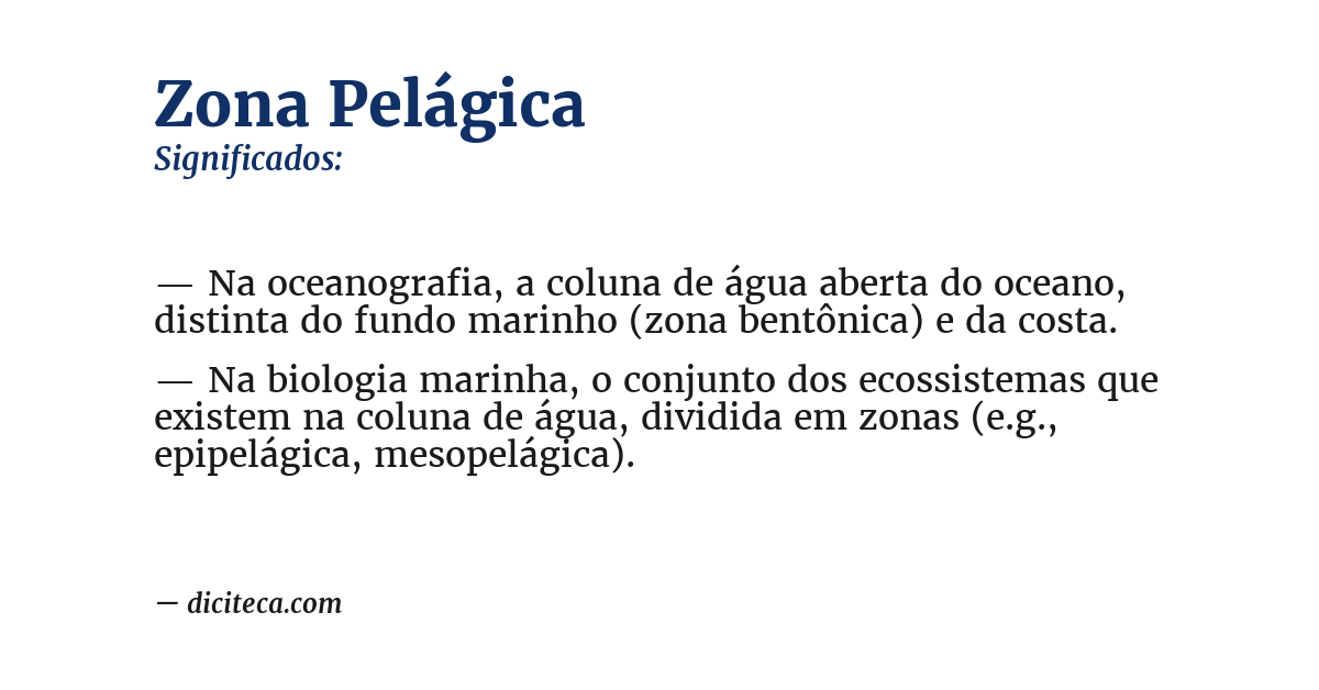 Significado de zona pelágica