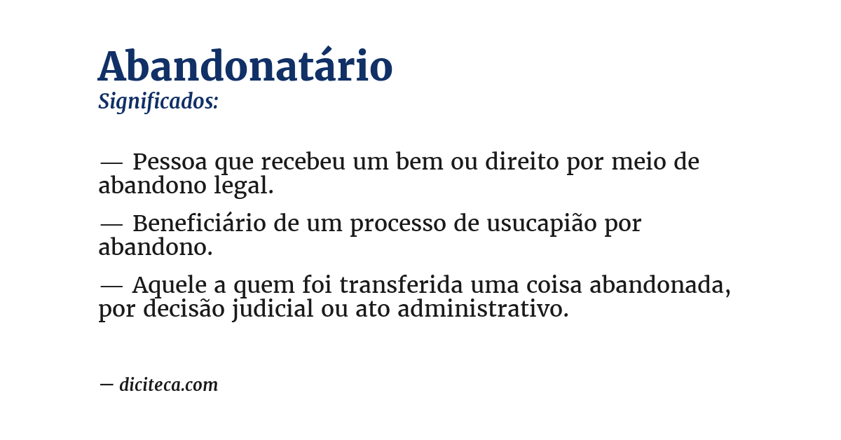 Significado de abandonatário