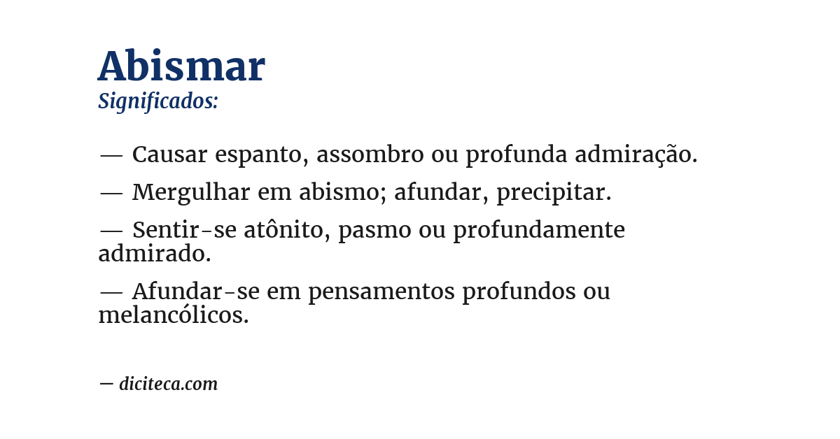 Significado de abismar