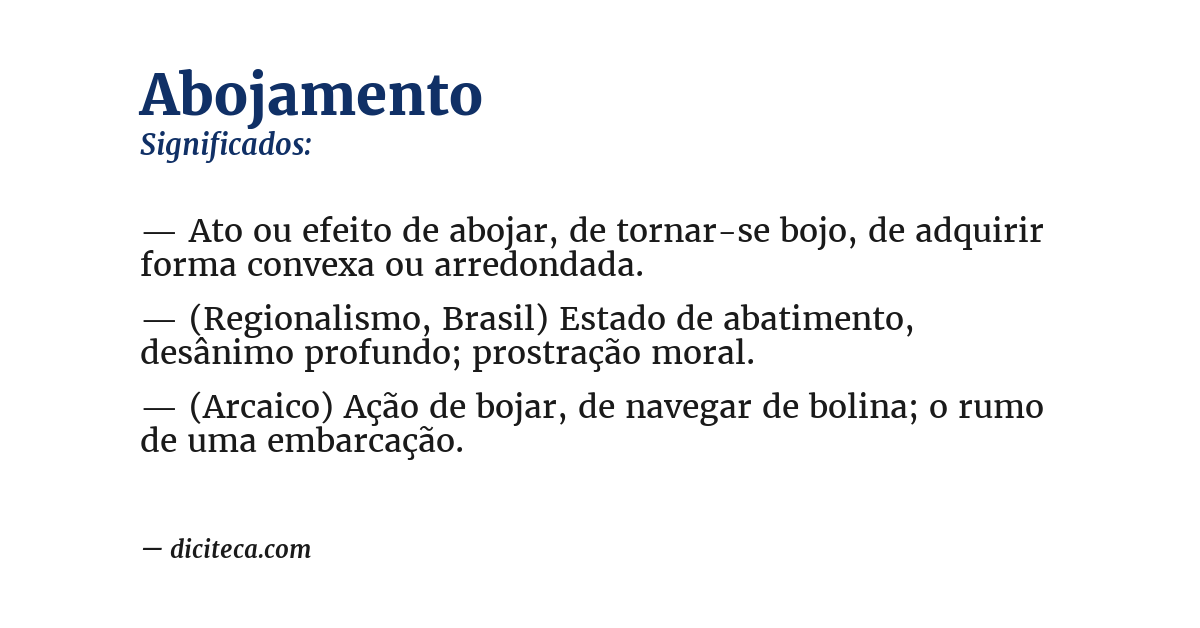 Significado de abojamento