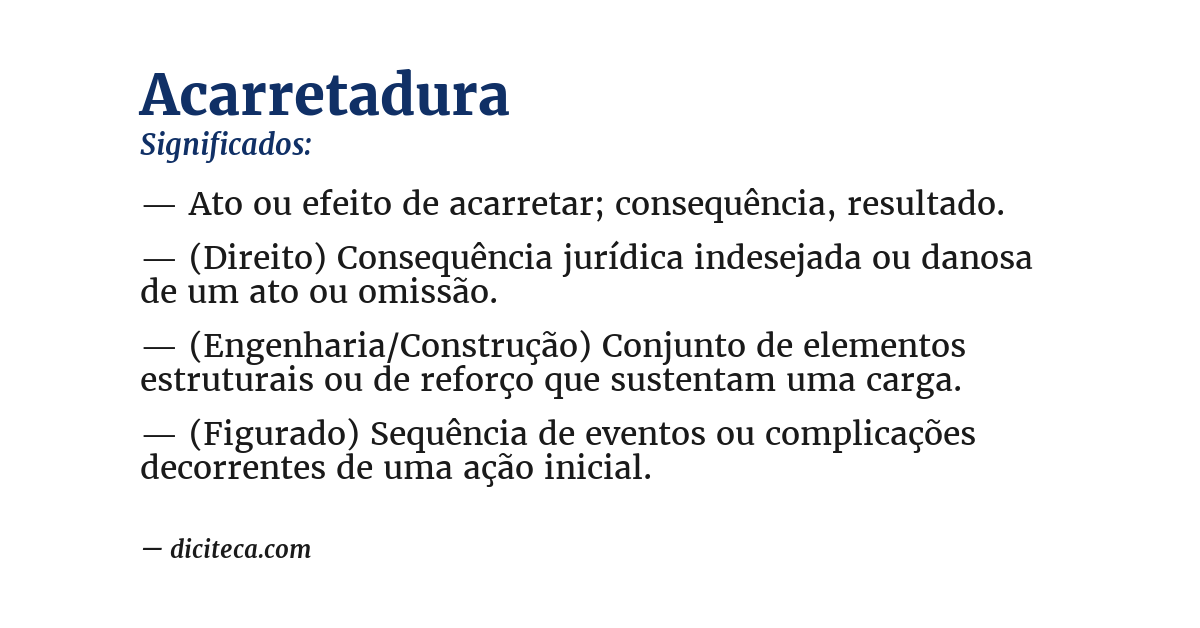 Significado de acarretadura