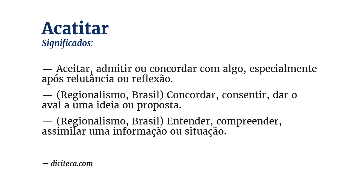 Significado de acatitar