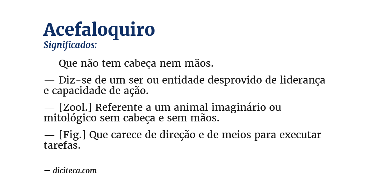 Significado de acefaloquiro