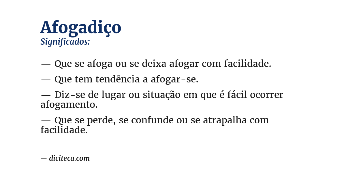 Significado de afogadiço