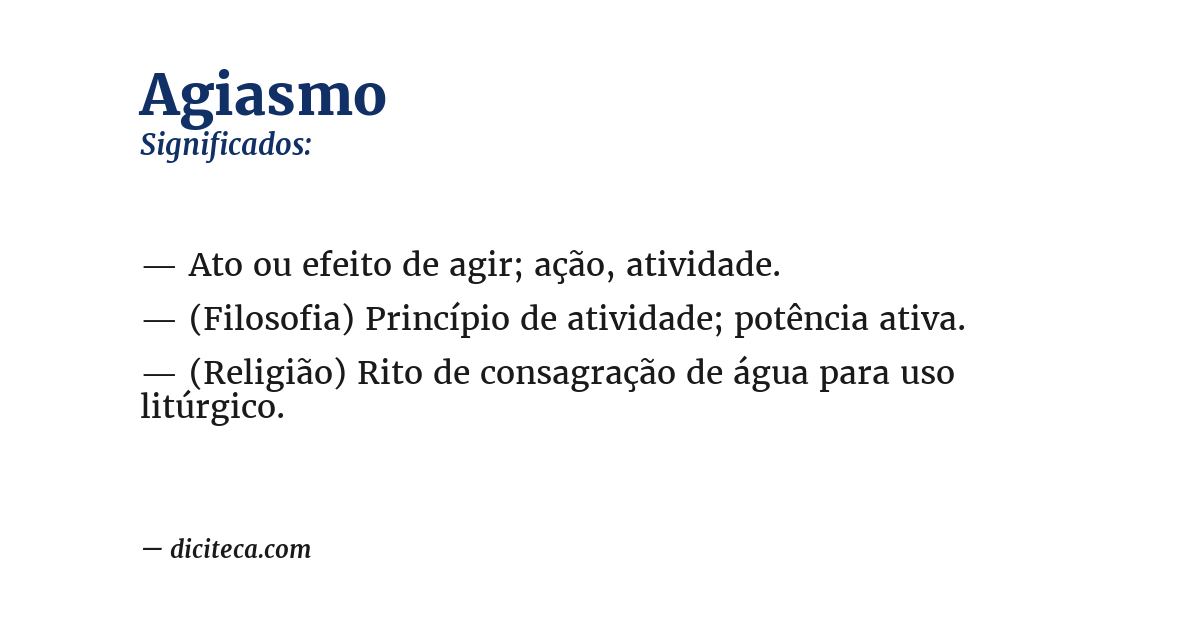 Significado de agiasmo