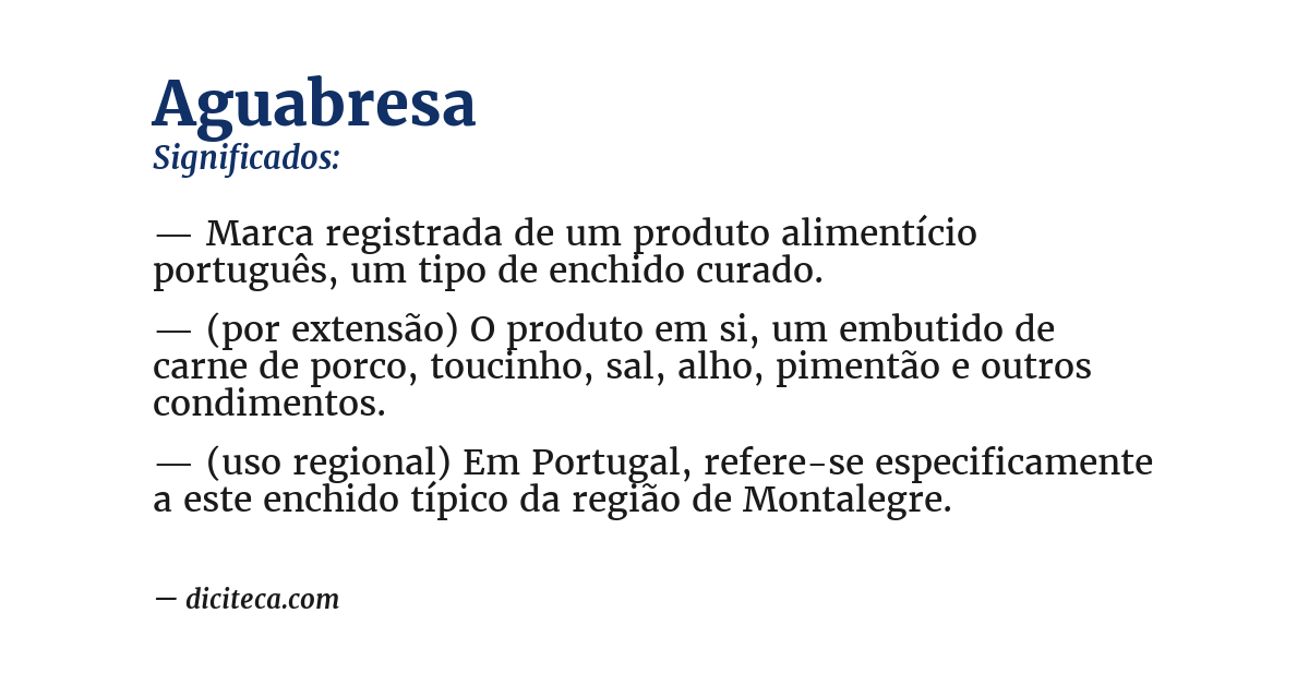 Significado de aguabresa