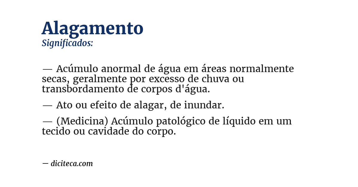 Significado de alagamento