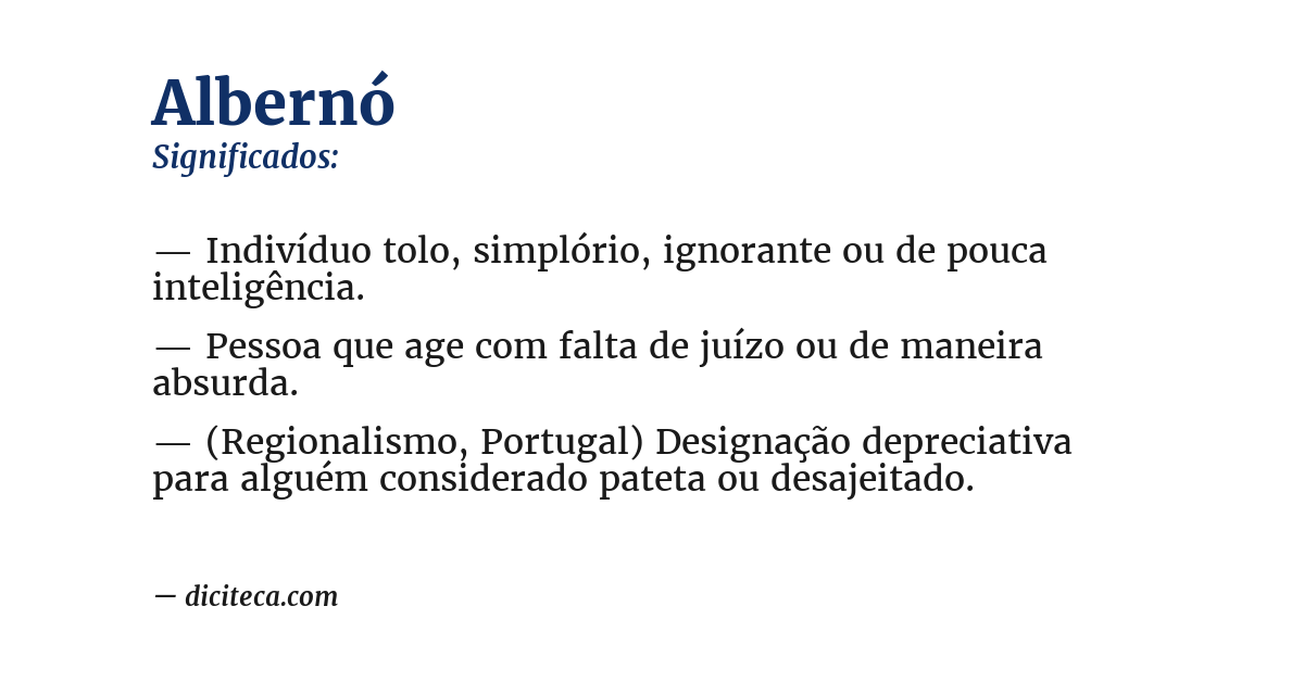 Significado de albernó