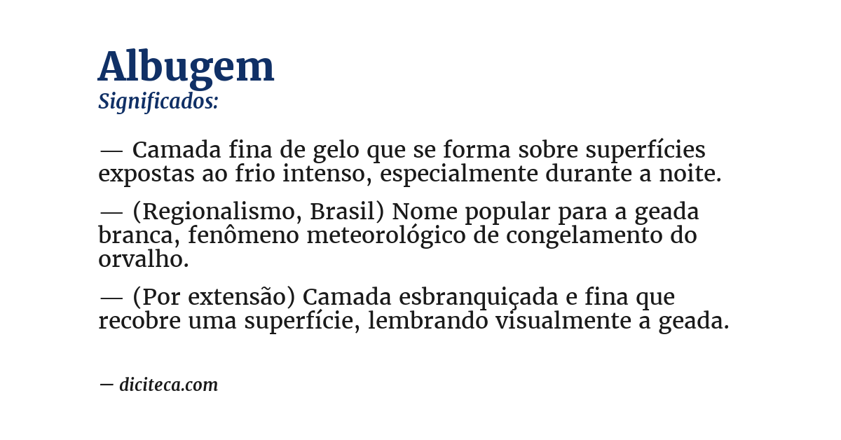 Significado de albugem