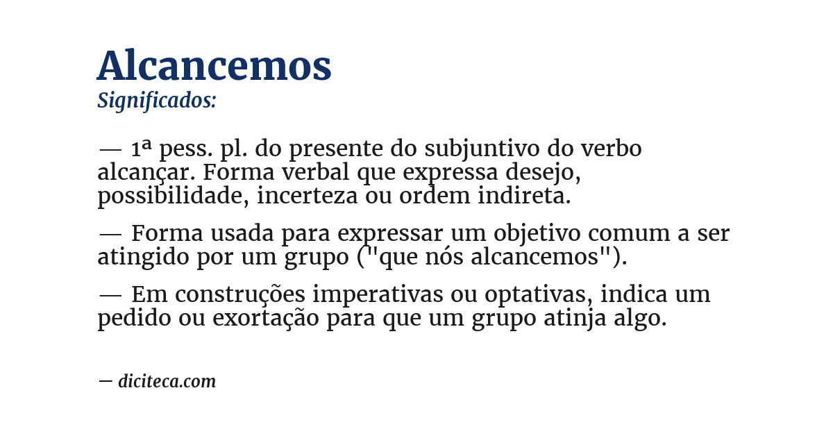 Significado de alcancemos