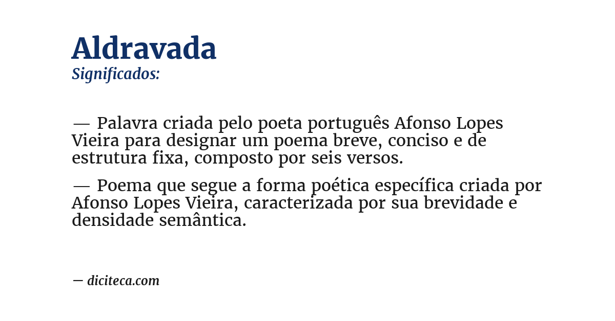 Significado de aldravada
