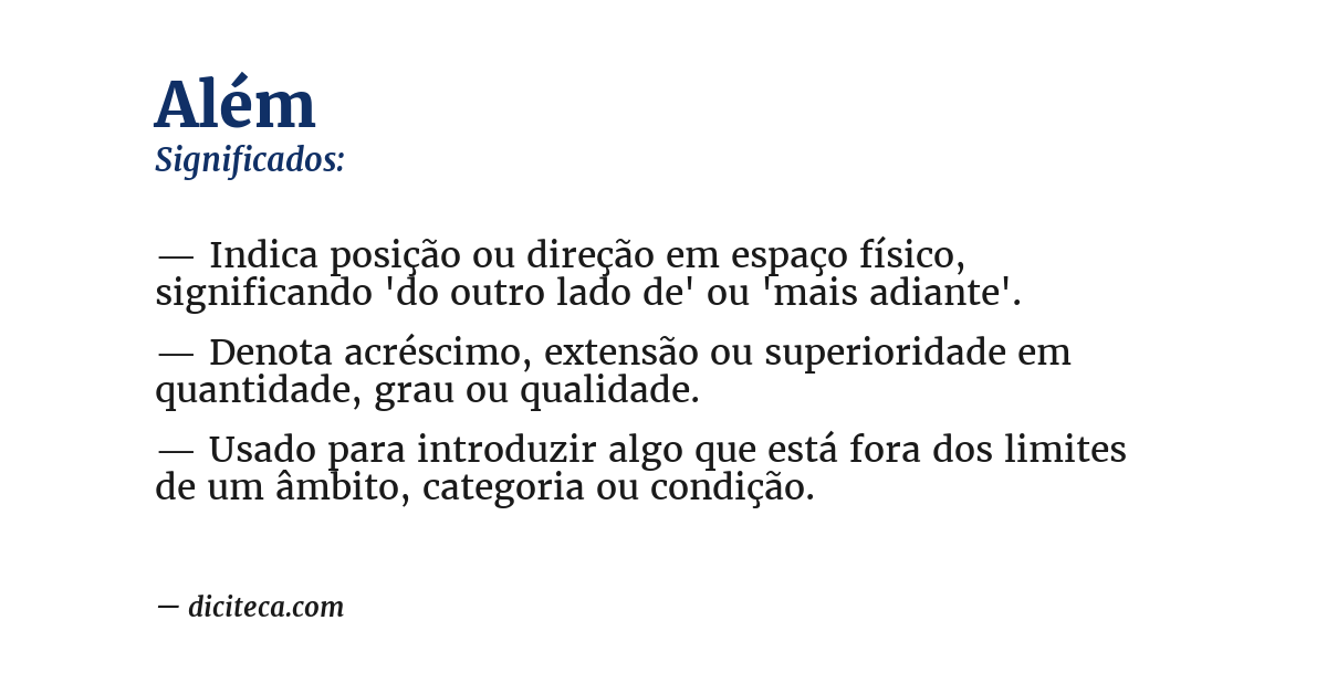 Significado de além