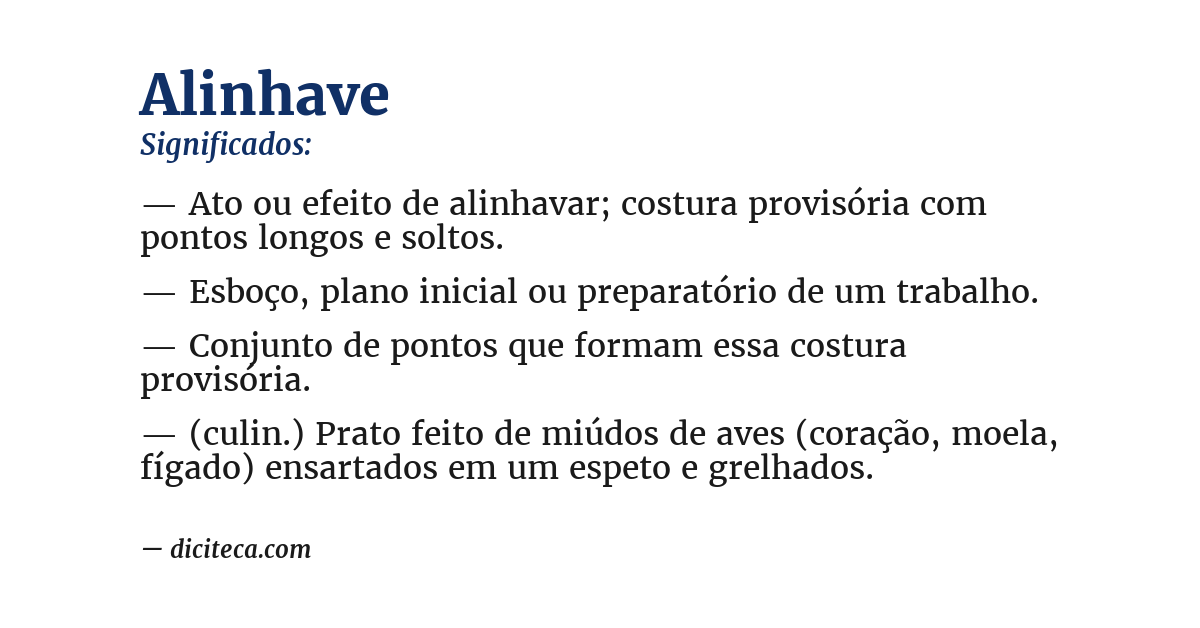 Significado de alinhave