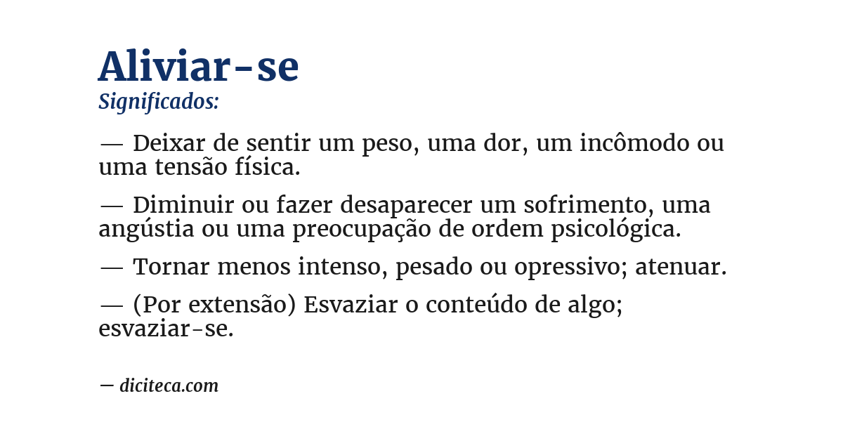 Significado de aliviar-se