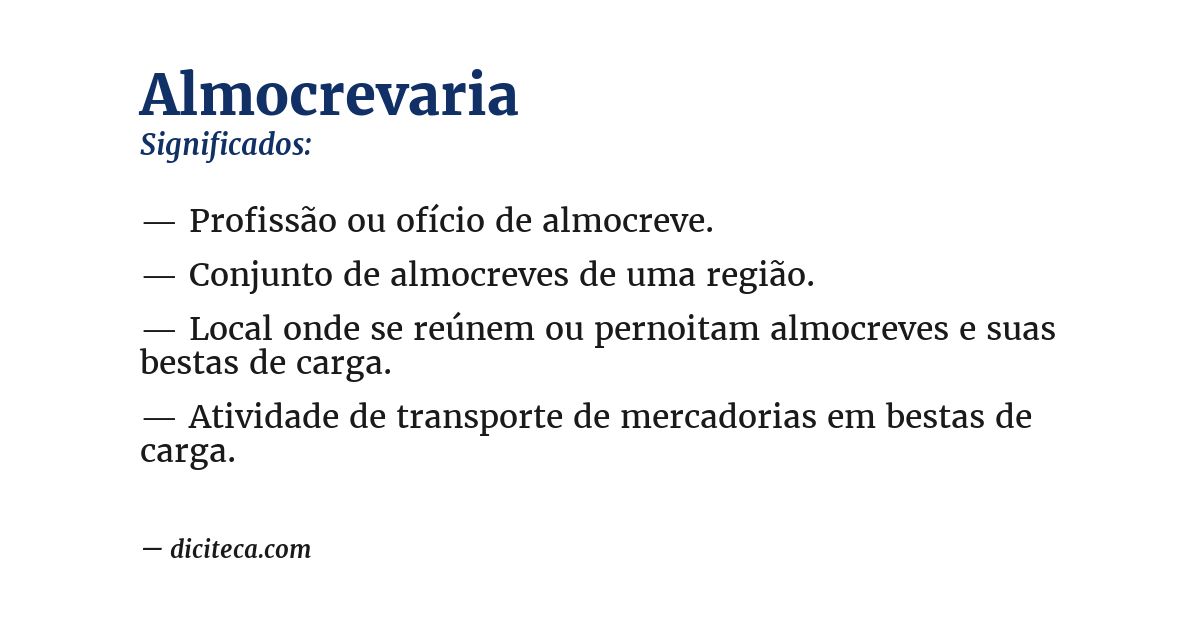 Significado de almocrevaria