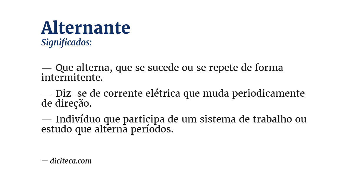 Significado de alternante