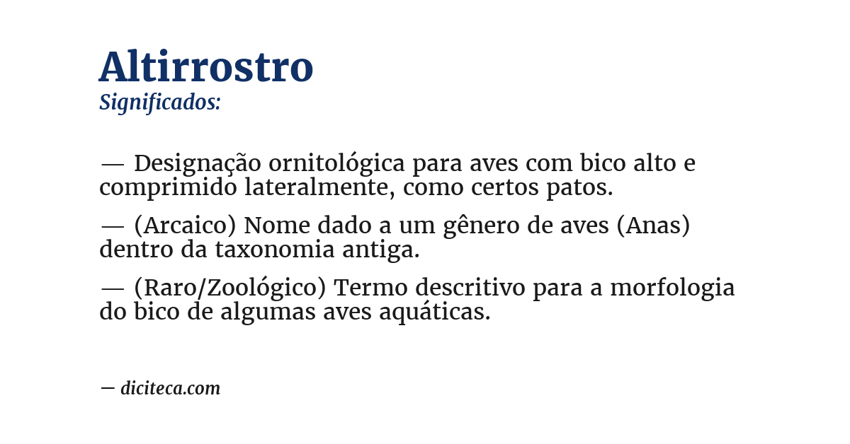 Significado de altirrostro