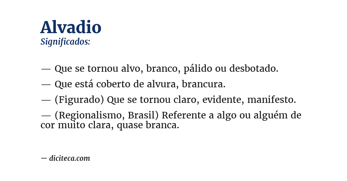 Significado de alvadio