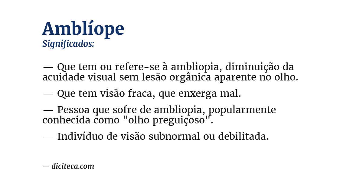 Significado de amblíope