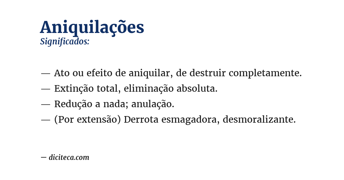 Significado de aniquilações