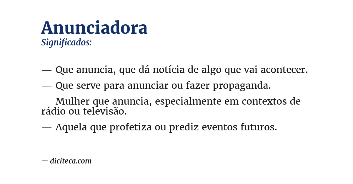 Significado de anunciadora