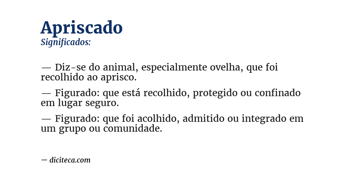 Significado de apriscado