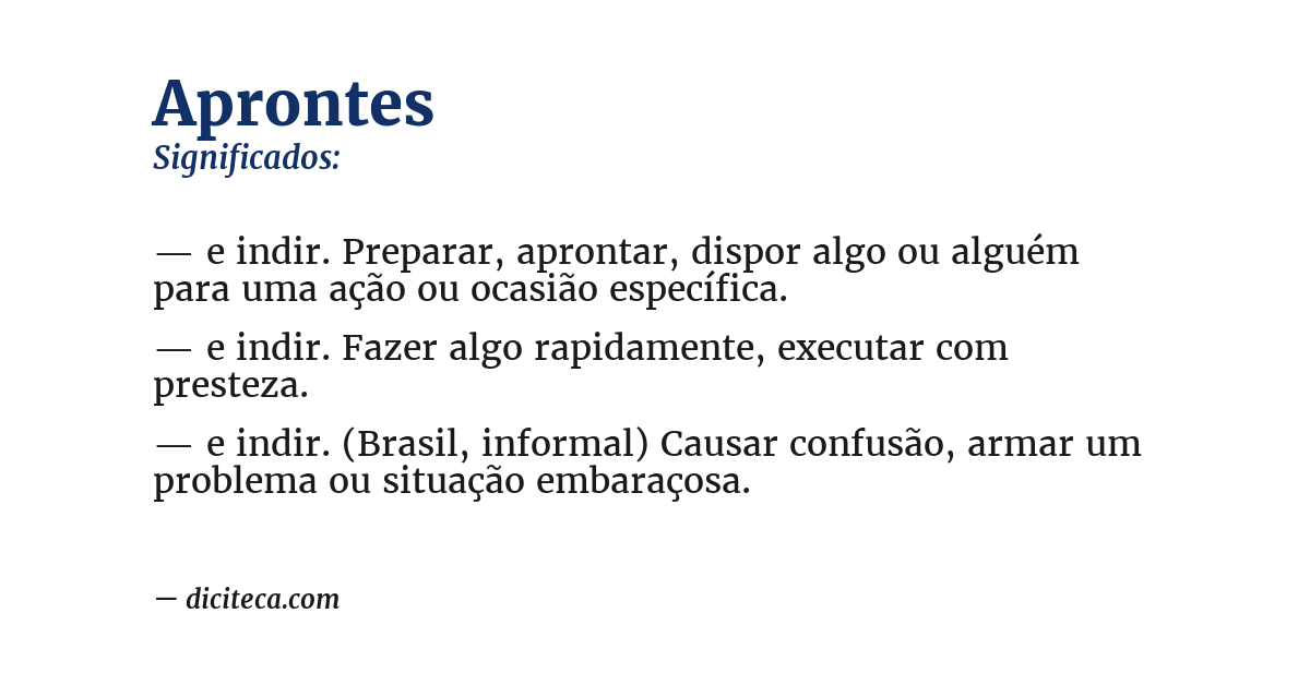 Significado de aprontes