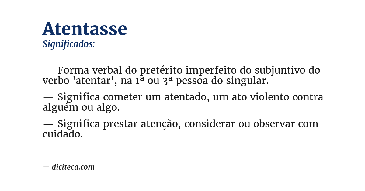 Significado de atentasse