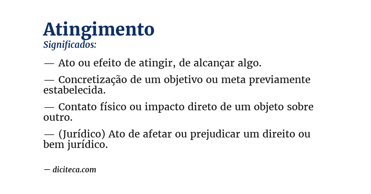 Significado de atingimento
