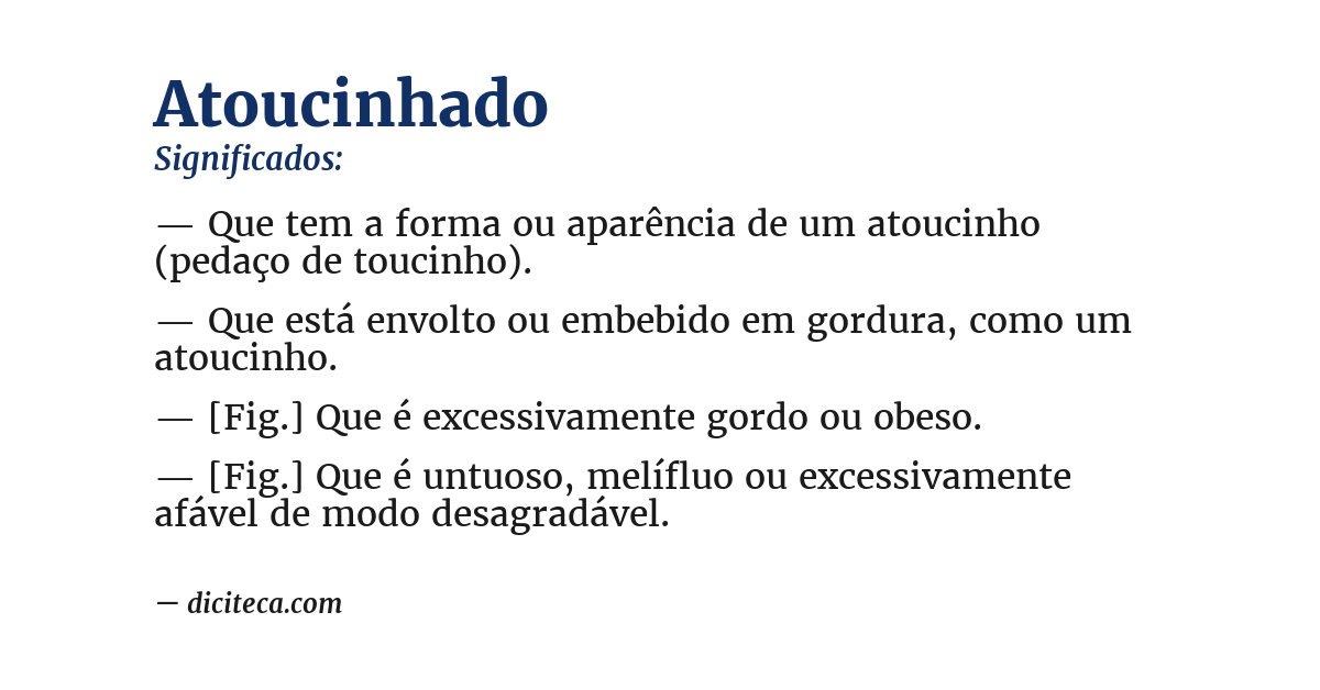 Significado de atoucinhado