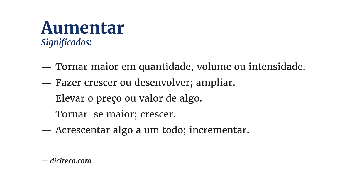 Significado de aumentar