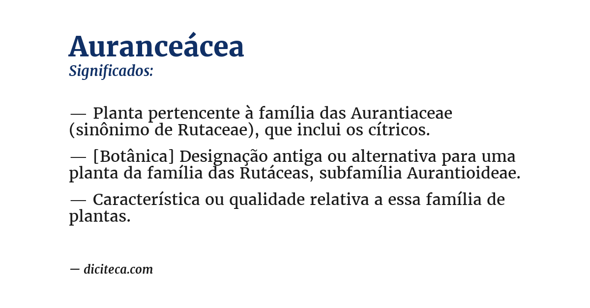 Significado de auranceácea