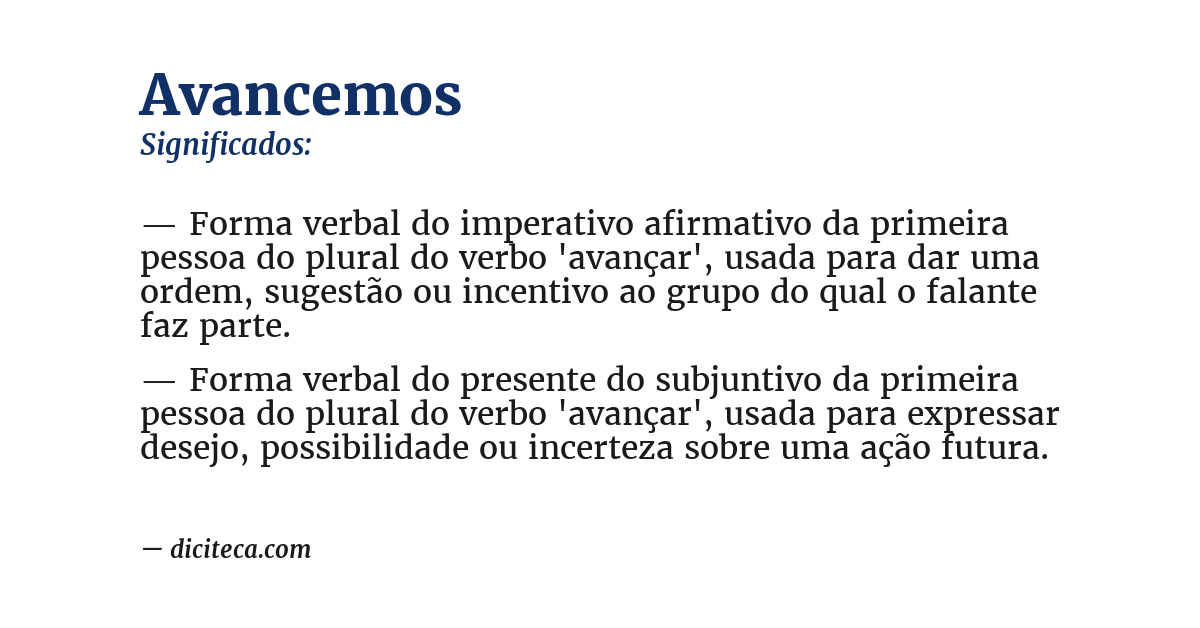 Significado de avancemos