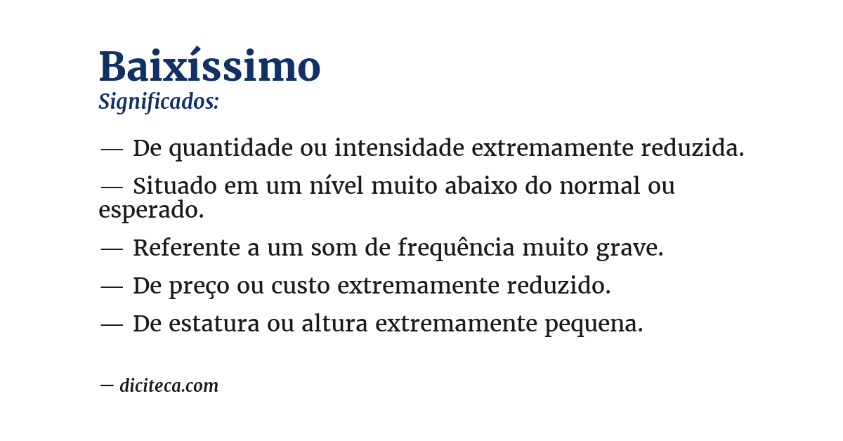 Significado de baixíssimo